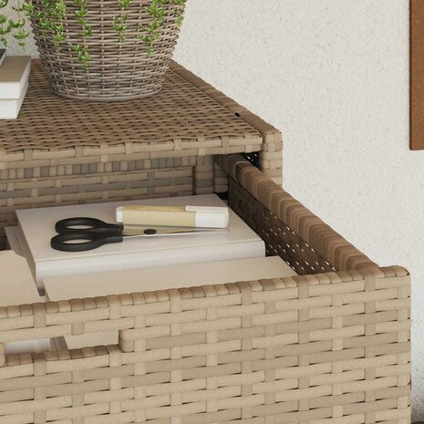 Tuinkast 105x55x113 cm poly rattan beige 4