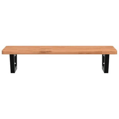 Badkamer wandschap staal en massief beukenhout 4