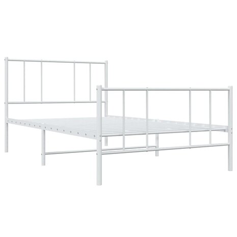 Bedframe met hoofd- en voeteneinde metaal wit 75x190 cm 3