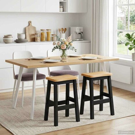 Hoge Barkruk EKAI 2 pcs Zwart 40 x 29 x 63 cm 1