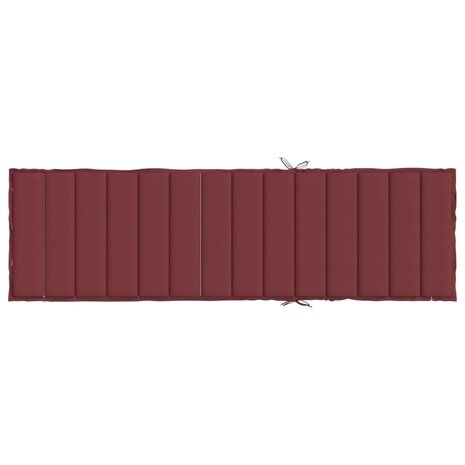 Ligbedkussen 200x60x4 cm stof gem&ecirc;leerd wijnrood 5