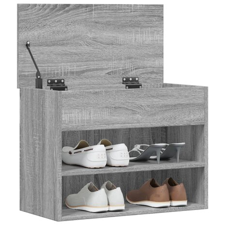 Schoenenbank 60x30x45 cm bewerkt hout grijs sonoma eikenkleurig 8