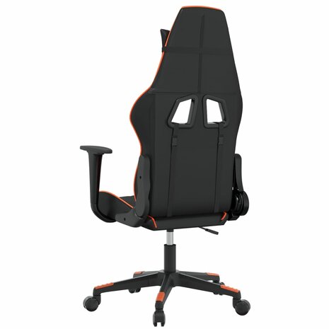 Massage gamestoel kunstleer zwart en oranje 5