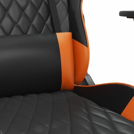 Massage gamestoel kunstleer zwart en oranje 8