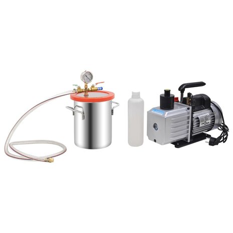 Vacu&uuml;mkamer met 2-traps vacuumpomp 5,5 L 1