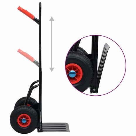 Steekwagen telescopisch 200 kg zwart en rood 3