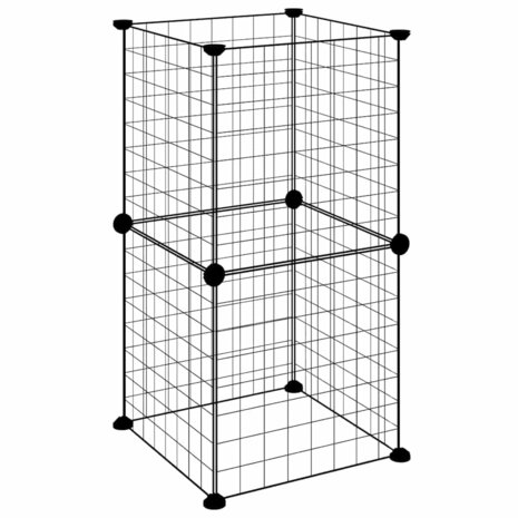 Vrijloophok met 8 panelen 35x35 cm staal zwart 2