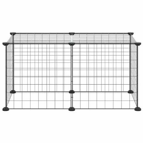 Vrijloophok met 8 panelen 35x35 cm staal zwart 3