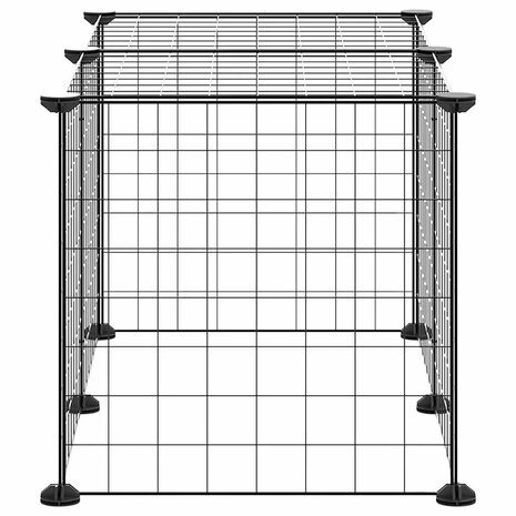 Vrijloophok met 8 panelen 35x35 cm staal zwart 4