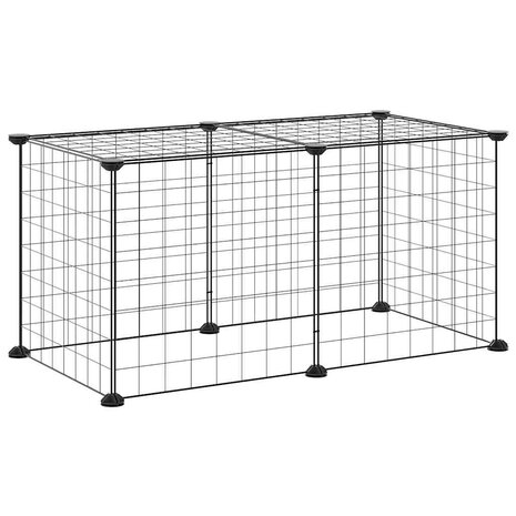 Vrijloophok met 8 panelen 35x35 cm staal zwart 5