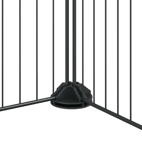 Vrijloophok met deur 12 panelen 35x35 cm staal zwart 7