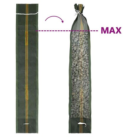 Zandzakken 25 st 103x25 cm HDPE donkergroen 7