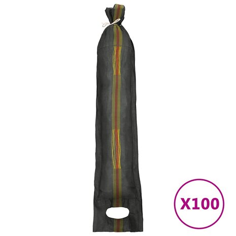 Zandzakken 100 st 103x25 cm HDPE donkergroen 2
