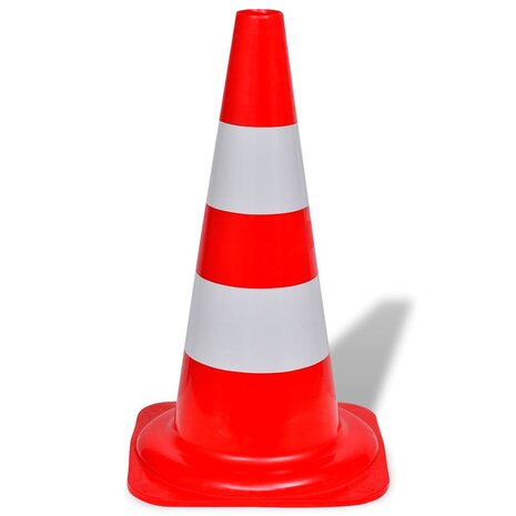 Verkeerskegel reflecterend 50 cm rood en wit 10 st 3