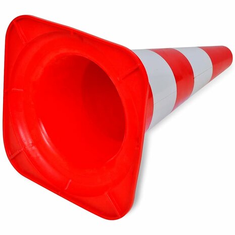 Verkeerskegel reflecterend 50 cm rood en wit 10 st 5