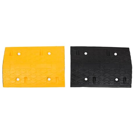 Verkeersdrempels 4 st 97x32,5x4 cm rubber geel en zwart 3