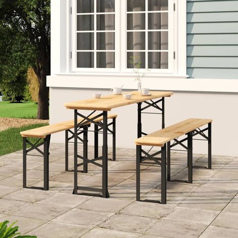 Biertafel inklapbaar 170x50x75/105 cm massief vurenhout 1