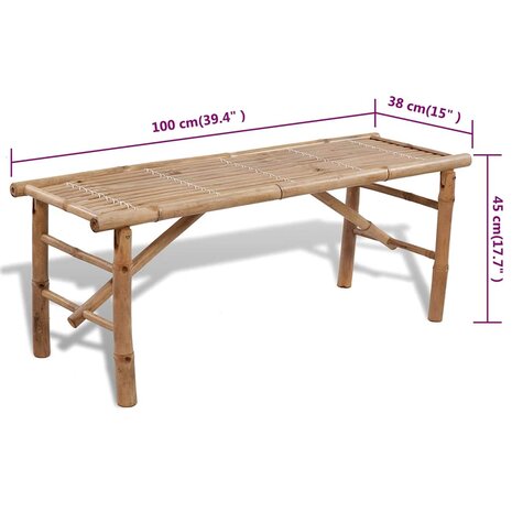 Biertafel met 2 bankjes 100 cm bamboe 6