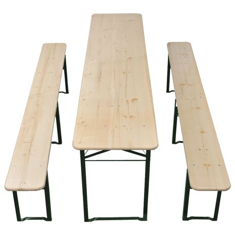 Opklapbare biertafel met 2 banken 220 cm vurenhout 3