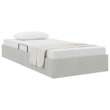 Opslag bed met opslag Lichtgrijs 100 x 190 cm fluweel 3