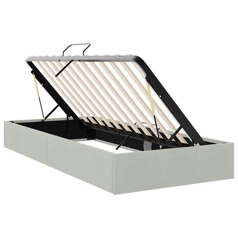 Opslag bed met opslag Lichtgrijs 100 x 190 cm fluweel 6