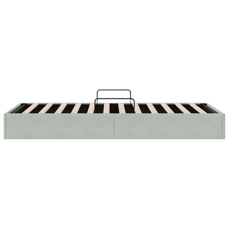 Opslag bed met opslag Lichtgrijs 100 x 190 cm fluweel 8