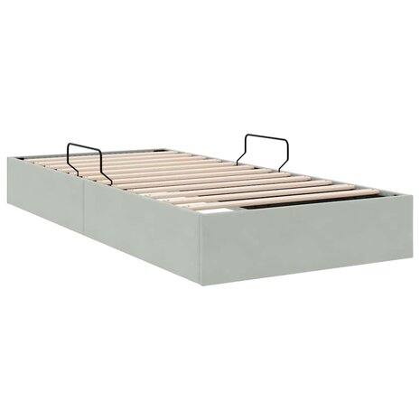 Opslag bed met opslag Lichtgrijs 100 x 190 cm fluweel 9