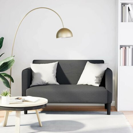 Loveseat bank 109 cm corduroy stof donkergrijs 1