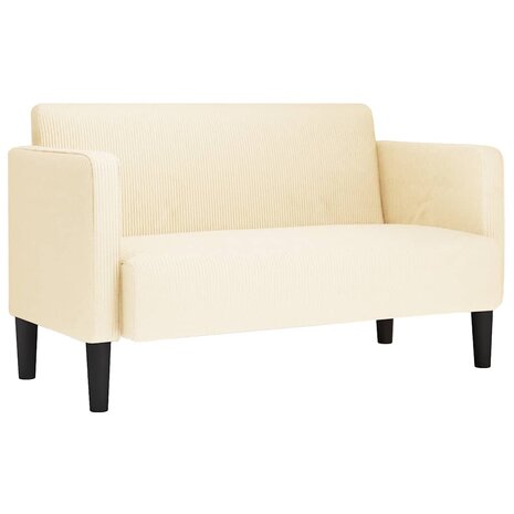 Loveseat bank 109 cm corduroy stof cr&egrave;mekleurig 2