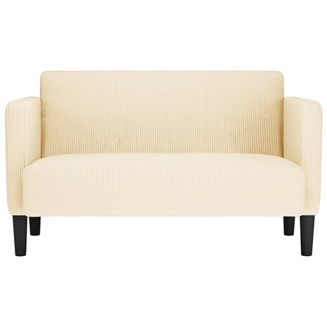 Loveseat bank 109 cm corduroy stof cr&egrave;mekleurig 3