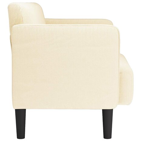 Loveseat bank 109 cm corduroy stof cr&egrave;mekleurig 4