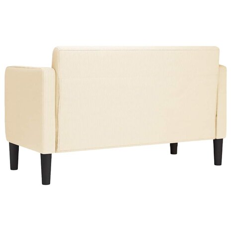 Loveseat bank 109 cm corduroy stof cr&egrave;mekleurig 5
