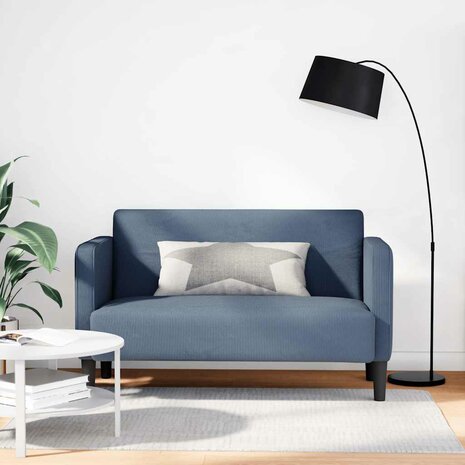 Loveseat bank 109 cm corduroy stof blauw 1