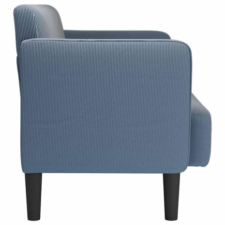Loveseat bank 109 cm corduroy stof blauw 4