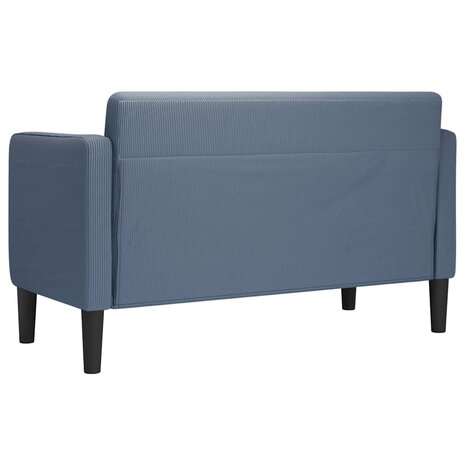 Loveseat bank 109 cm corduroy stof blauw 5