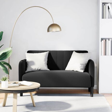 Loveseat bank 109 cm fluweel zwart 1