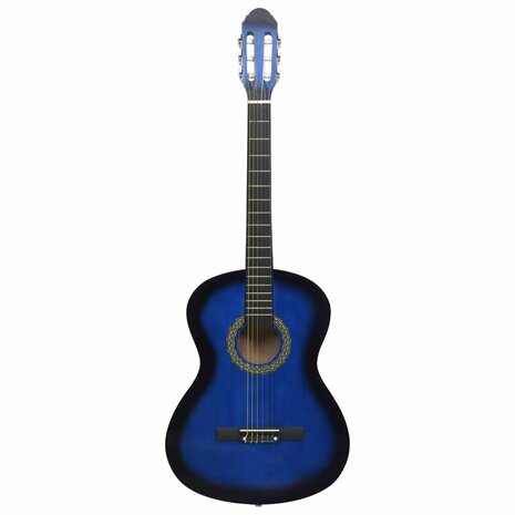 Gitaar klassiek beginner met tas 4/4 39" blauw 3