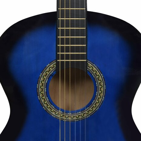 Gitaar klassiek beginner met tas 4/4 39" blauw 6