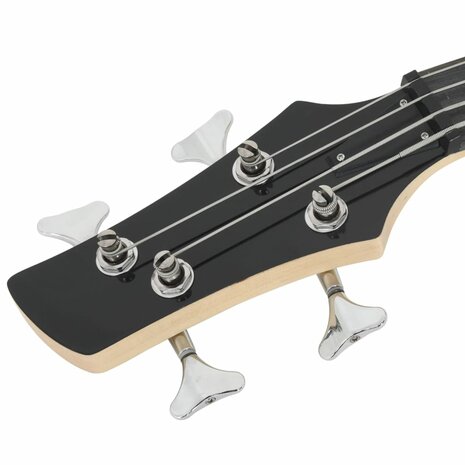 Basgitaar voor beginners elektrisch met tas 4/4 46" blauw zwart 9