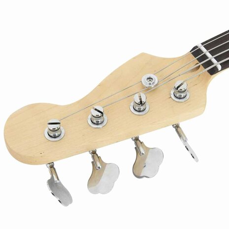 Basgitaar voor beginners elektrisch met tas 4/4 46" bruin wit 8