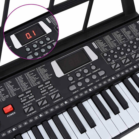 61 toetsen piano elektrisch keyboard met muziekstandaard 8