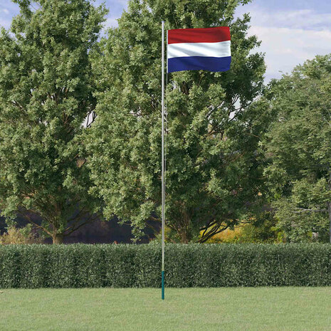 Vlag met vlaggenmast Nederland 6,08 m aluminium 1