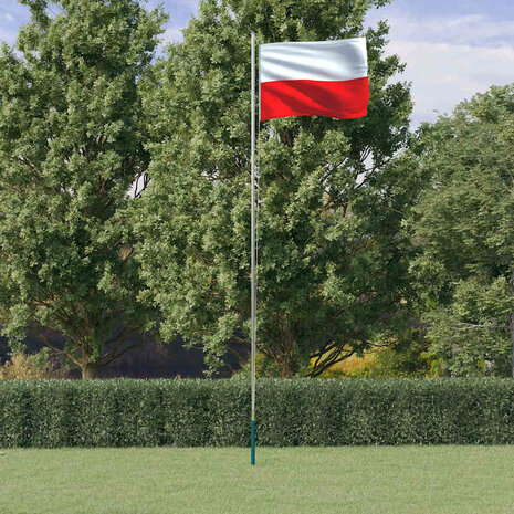 Vlag met vlaggenmast Polen 6,08 m aluminium 1