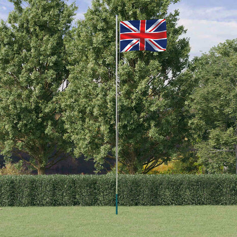 Vlag met vlaggenmast Verenigd Koninkrijk 6,08 m aluminium 1