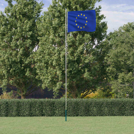 Vlag met vlaggenmast Europa 6,08 m aluminium 1