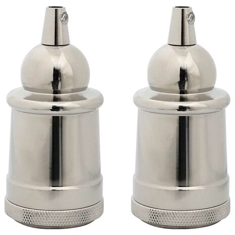 Lampfitting 2 stuks nikkel satijn E27 2