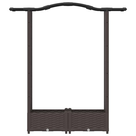Verhoogde tuinbak met Trellis en Dak Bruin 124 x 40 x 123 cm PP 4