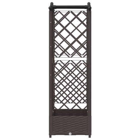 Verhoogde tuinbak met Trellis en Dak Bruin 124 x 40 x 123 cm PP 5