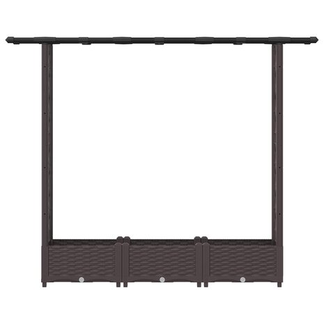 Verhoogde tuinbak met Trellis en Dak Bruin 164 x 40 x 121 cm PP 4