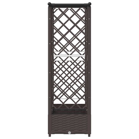 Verhoogde tuinbak met Trellis en Dak Bruin 164 x 40 x 121 cm PP 5
